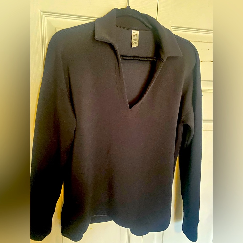 Black Spanx Air Essentials Polo Top